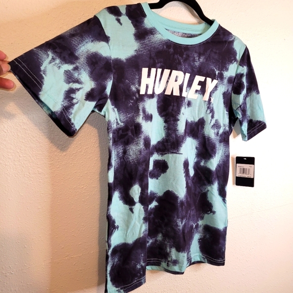 Hurley Blue Print Pattern SS Big Boy Top Tee T-Shirt Size L (Ages 12-13) BlueNWT - Picture 3 of 10